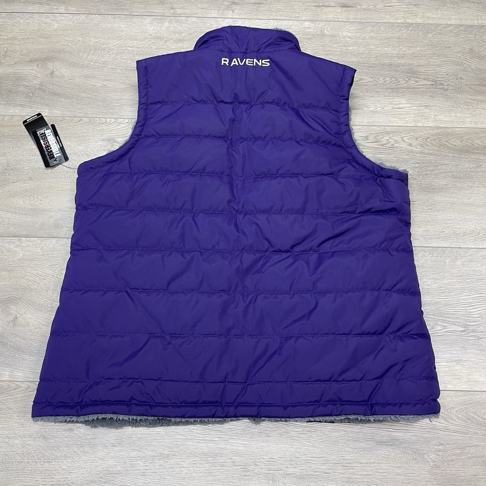 NWT Baltimore Ravens Puffy Sherpa Reversible Vest NFL Football - Picture 6 of 8